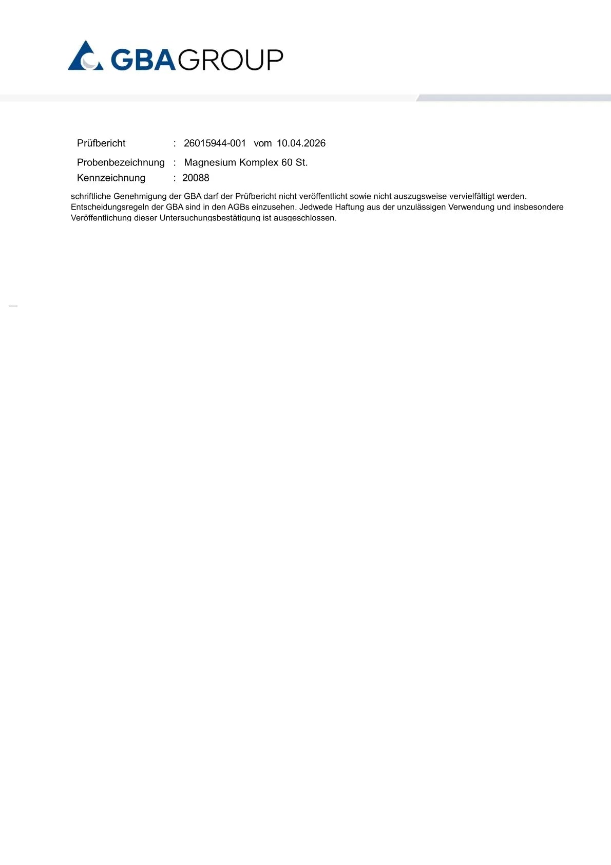 Bitterkraft Magnesium Komplex (60 Kapseln)