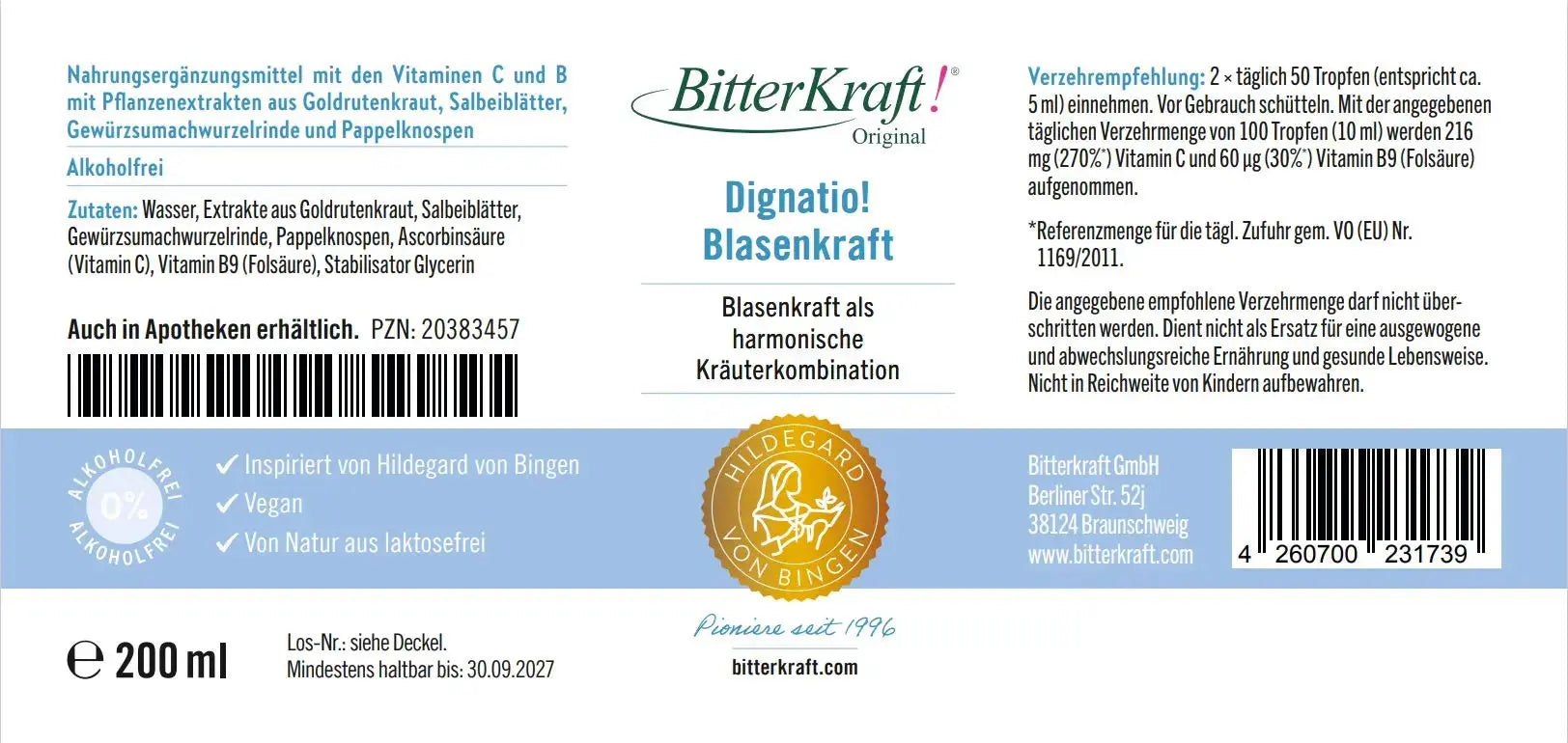 Dignatio! Blasenkraft 200ml Bitterkraft GmbH - Bitterkraft