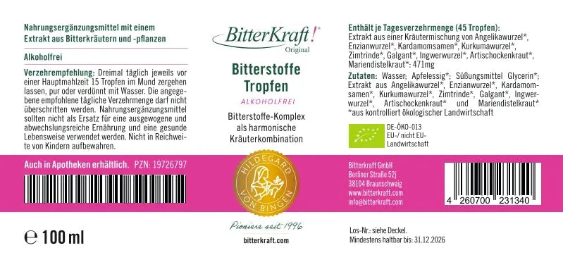 BitterKraft! Original Alkoholfrei (BIO) 100ml + Gratis Spray