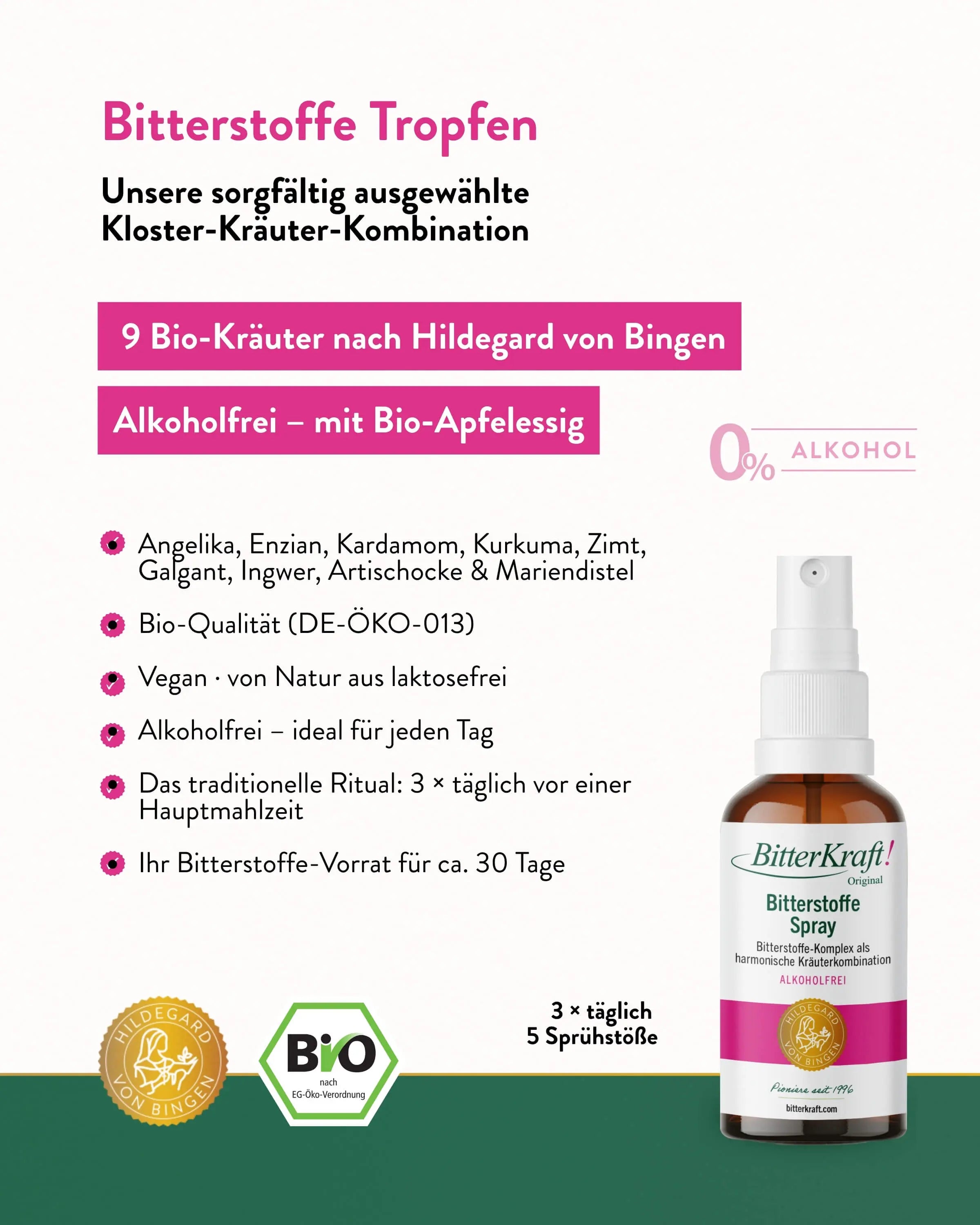 BitterKraft! Original Alkoholfrei (BIO) 100ml + Gratis Spray
