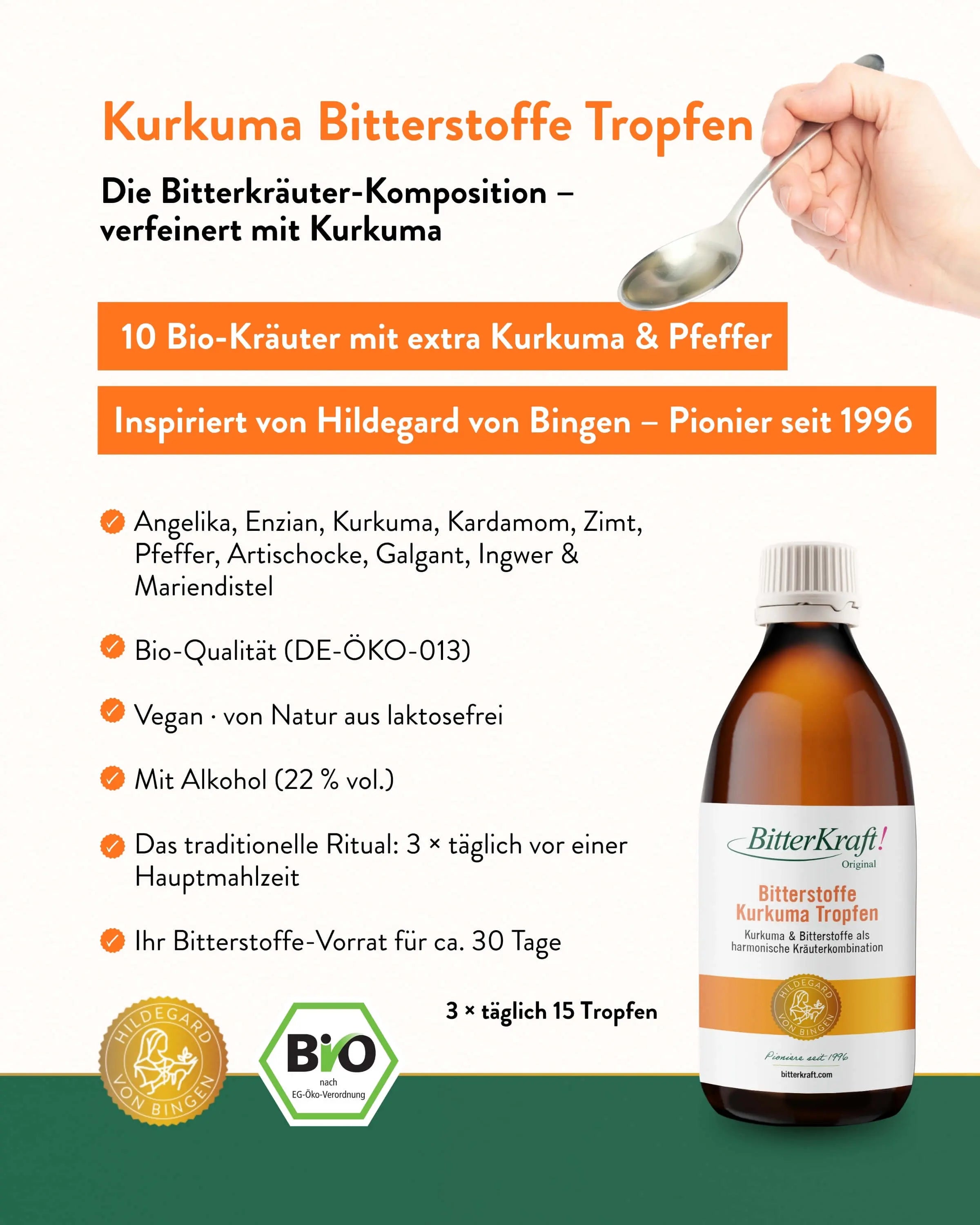 BitterKraft! Original Kurkuma Tropfen (BIO) 200ml