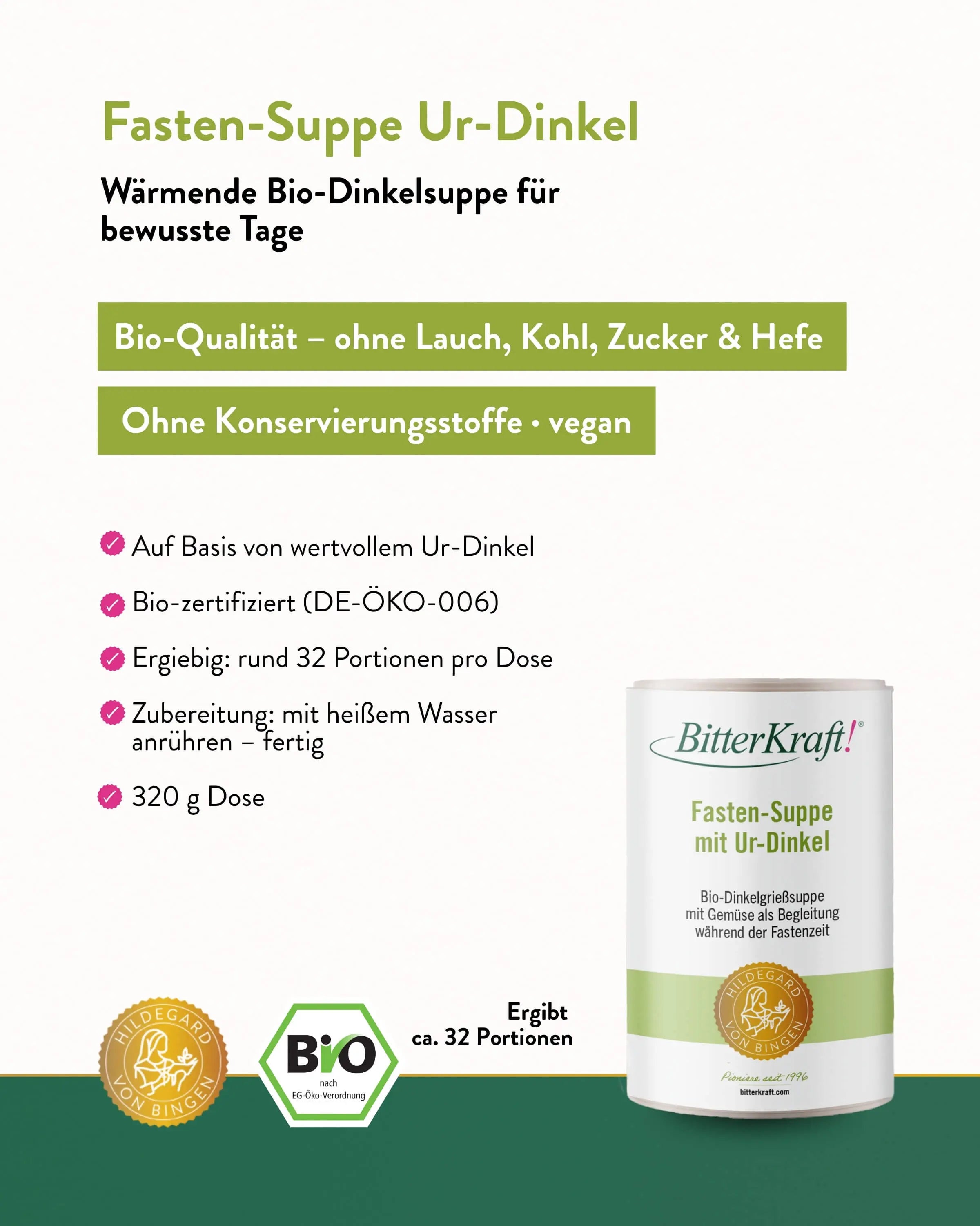 Fasten-Suppe mit Ur-Dinkel (BIO)